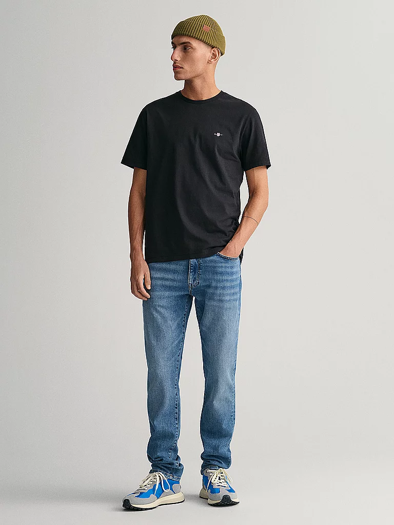 GANT Regular Fit Shield T-Shirt Herr, Black, M 6