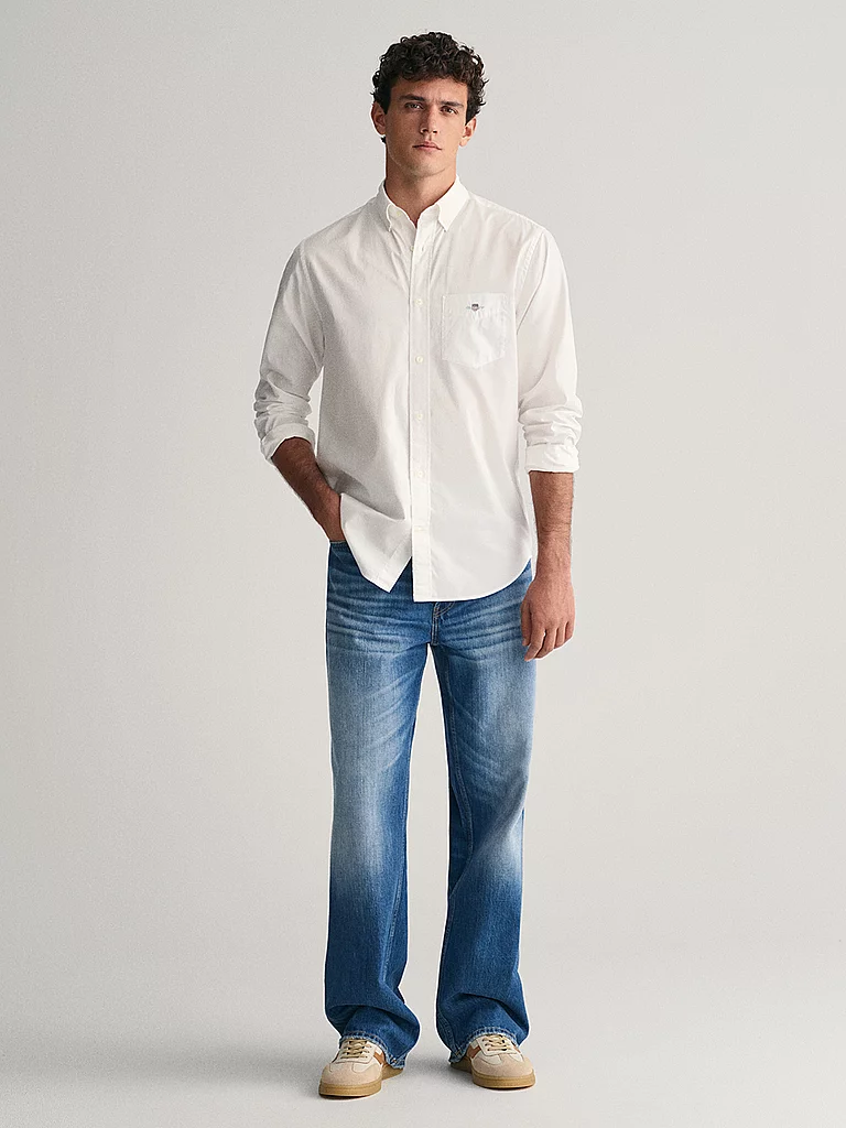 GANT Regular Oxford Shirt Herr, White, M 7