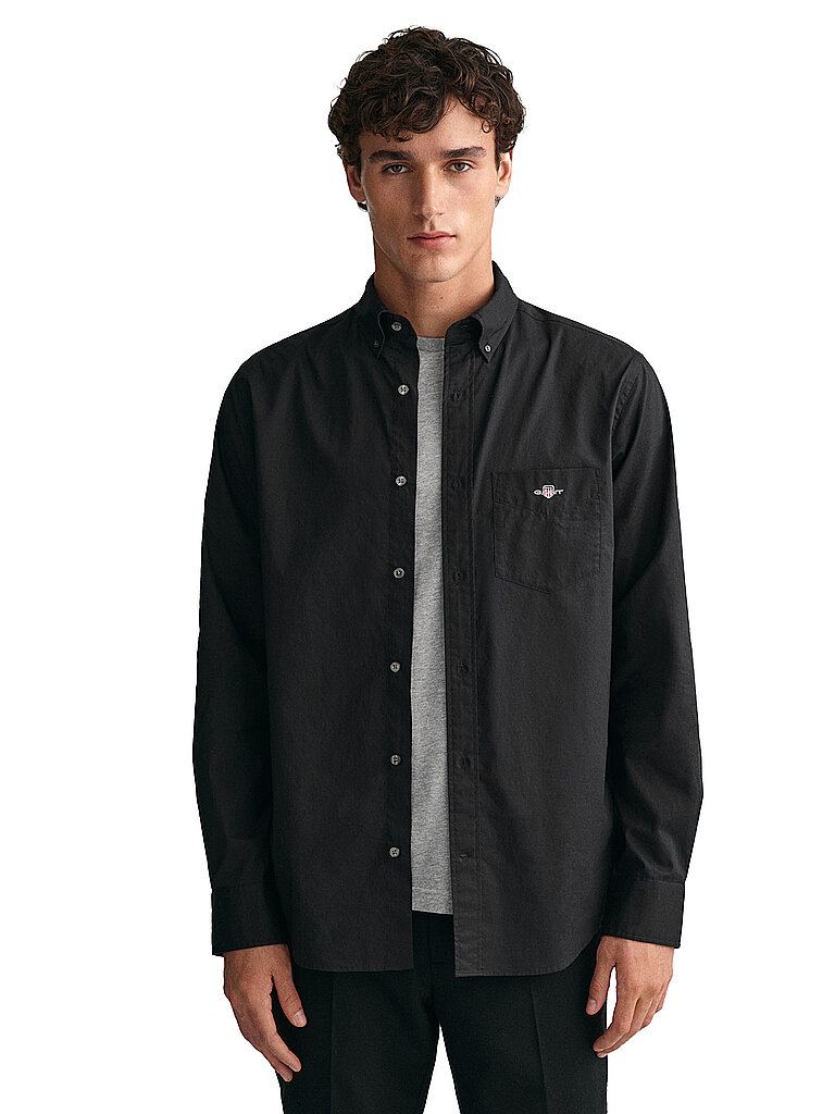 Hemd Regular Fit schwarz S herren