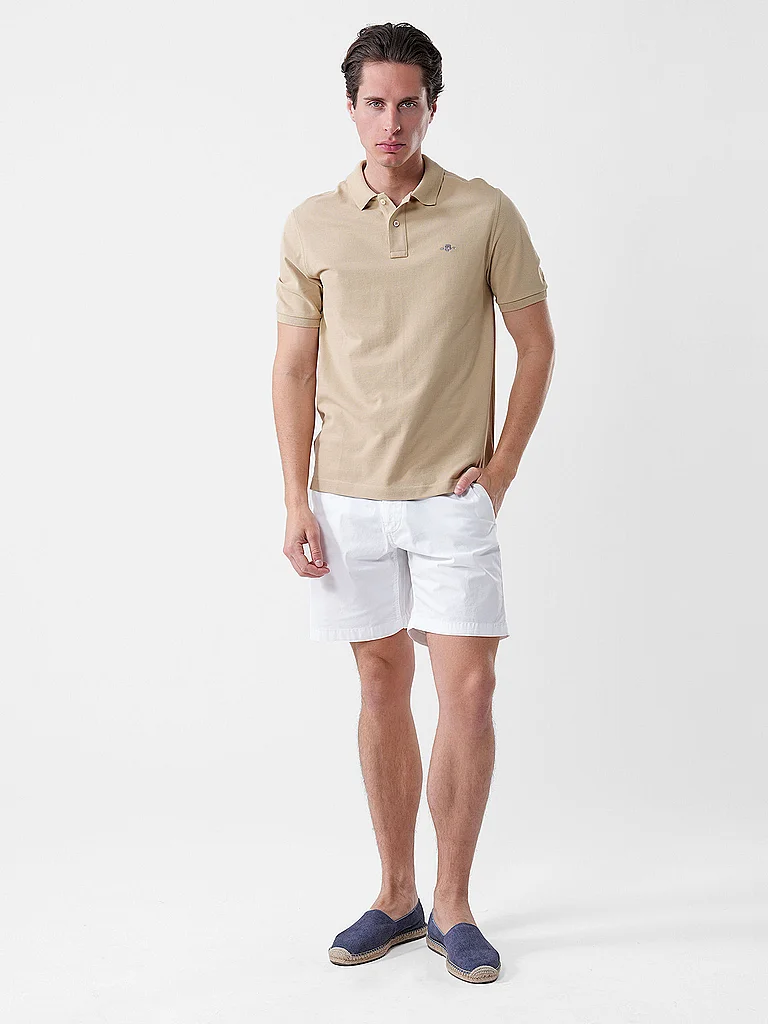 Gant Micro Textured Cotton SS Polo Oat Melange M 4