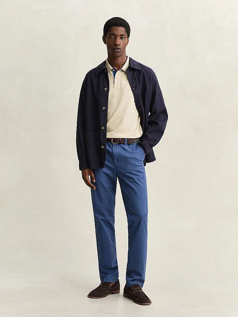 Gant Micro Textured Cotton SS Polo Oat Melange M 6