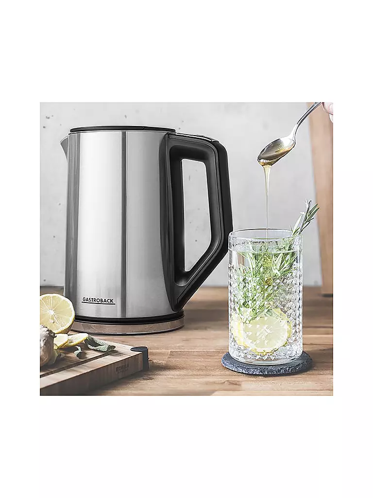 GASTROBACK | Design Wasserkocher Cool Touch 1,5l 42436 | silber