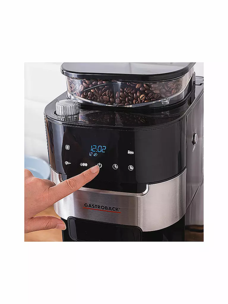GASTROBACK | Kaffeemaschine Grind & Brew Pro 8 Tassen 42711S | silber