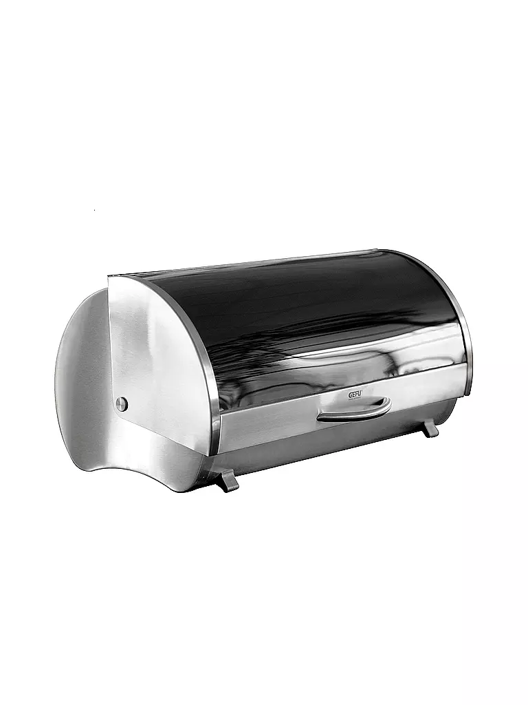 GEFU | Brotkasten RONDO 41x28cm Edelstahl / Schwarz | silber