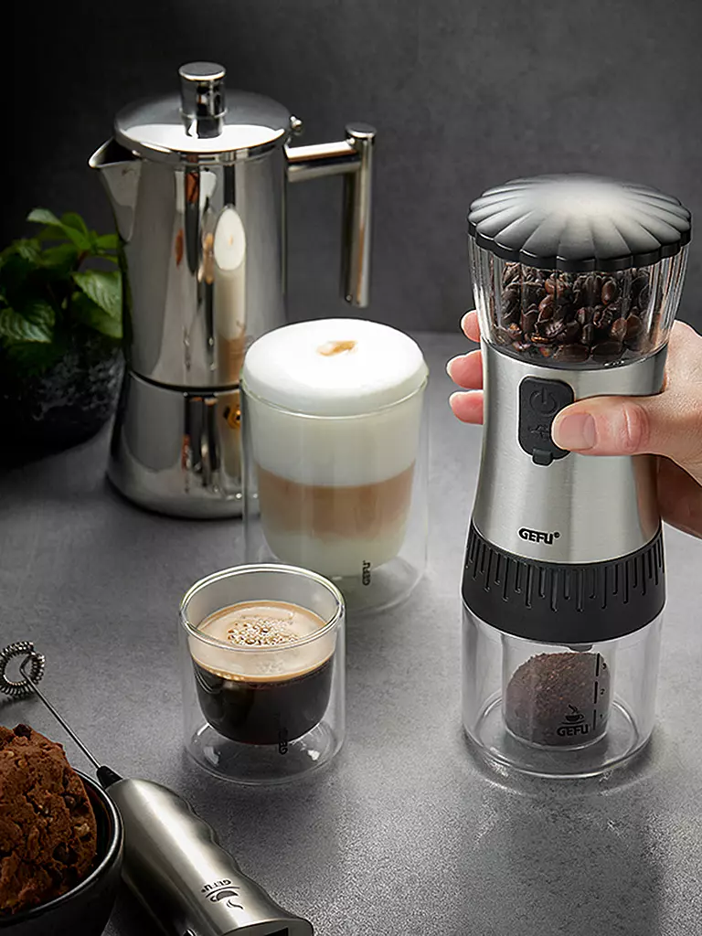 GEFU | Kaffeemühle POLVE, elektrisch USB | silber
