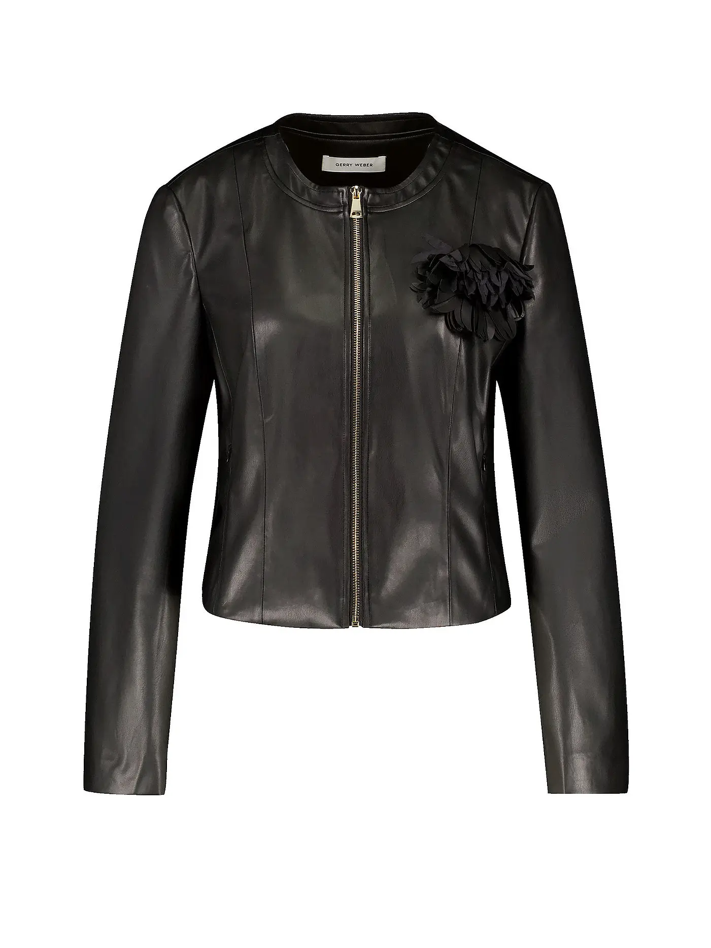 GERRY WEBER | Jacke in Lederoptik  | schwarz