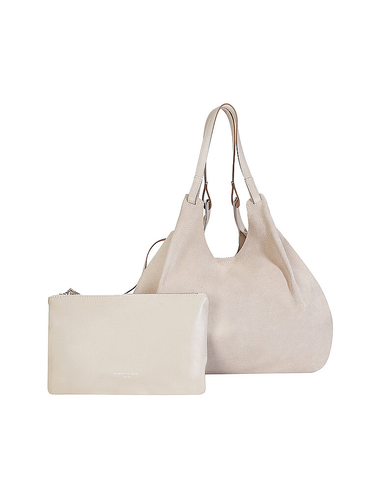 Ledertasche - Hobo creme damen