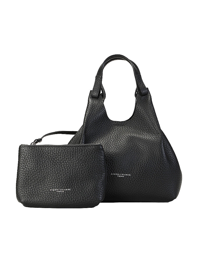 Gianni Chiarini Damen Schwarz Ledertasche - Hobo Bag Dua Eg