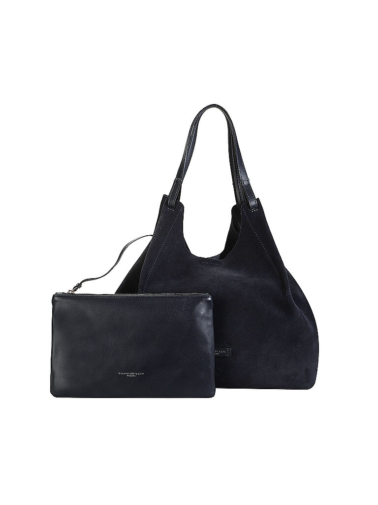 GIANNI CHIARINI Ledertasche - Hobo Bag DUA SUEDE L dunkelblau