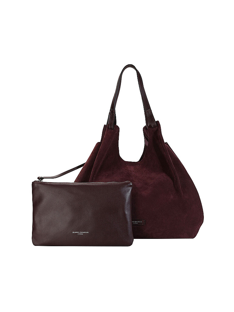 GIANNI CHIARINI Ledertasche - Hobo Bag DUA SUEDE L dunkelrot