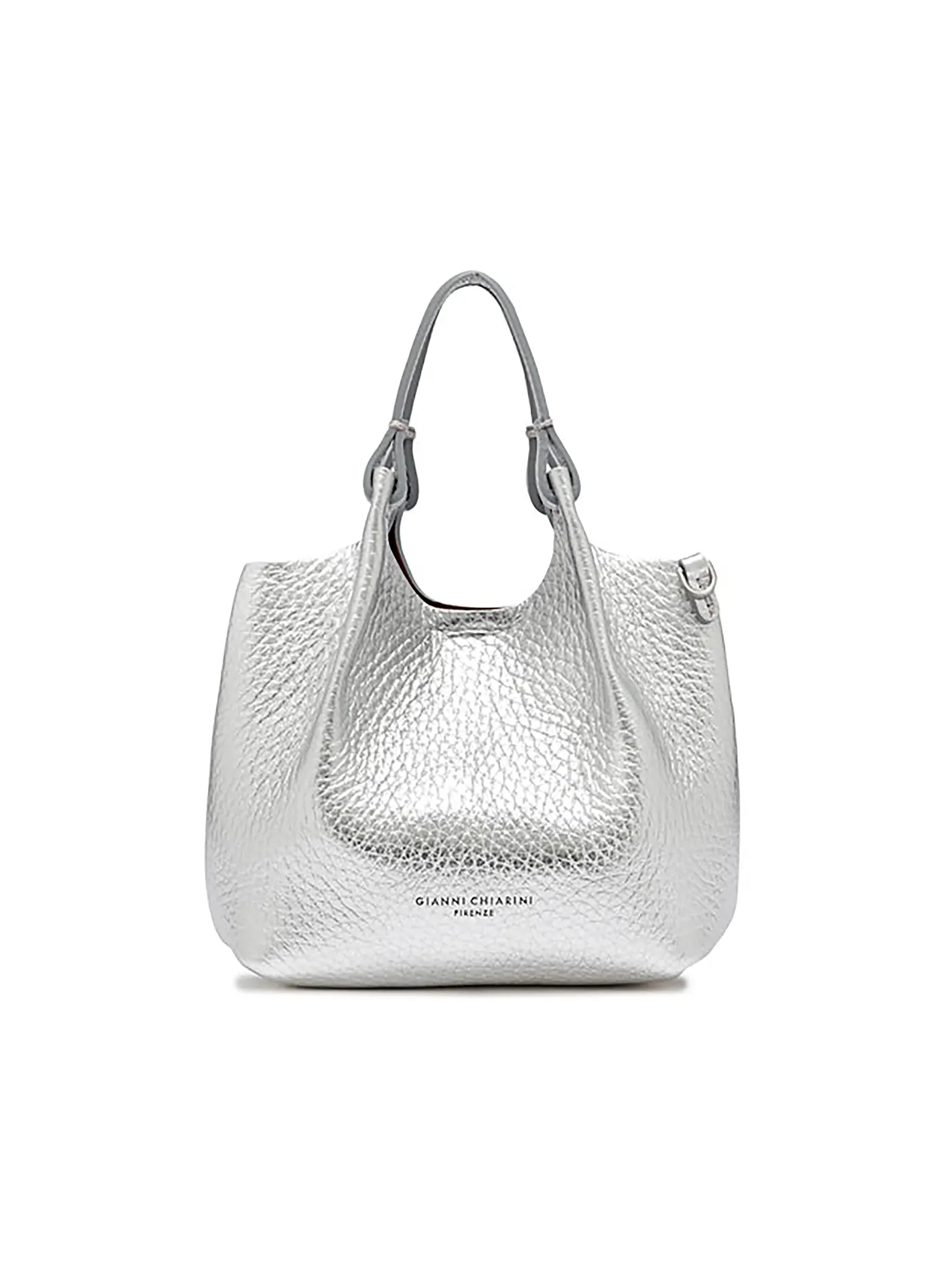 GIANNI CHIARINI | Ledertasche - Hobo Bag DUA Small | silber