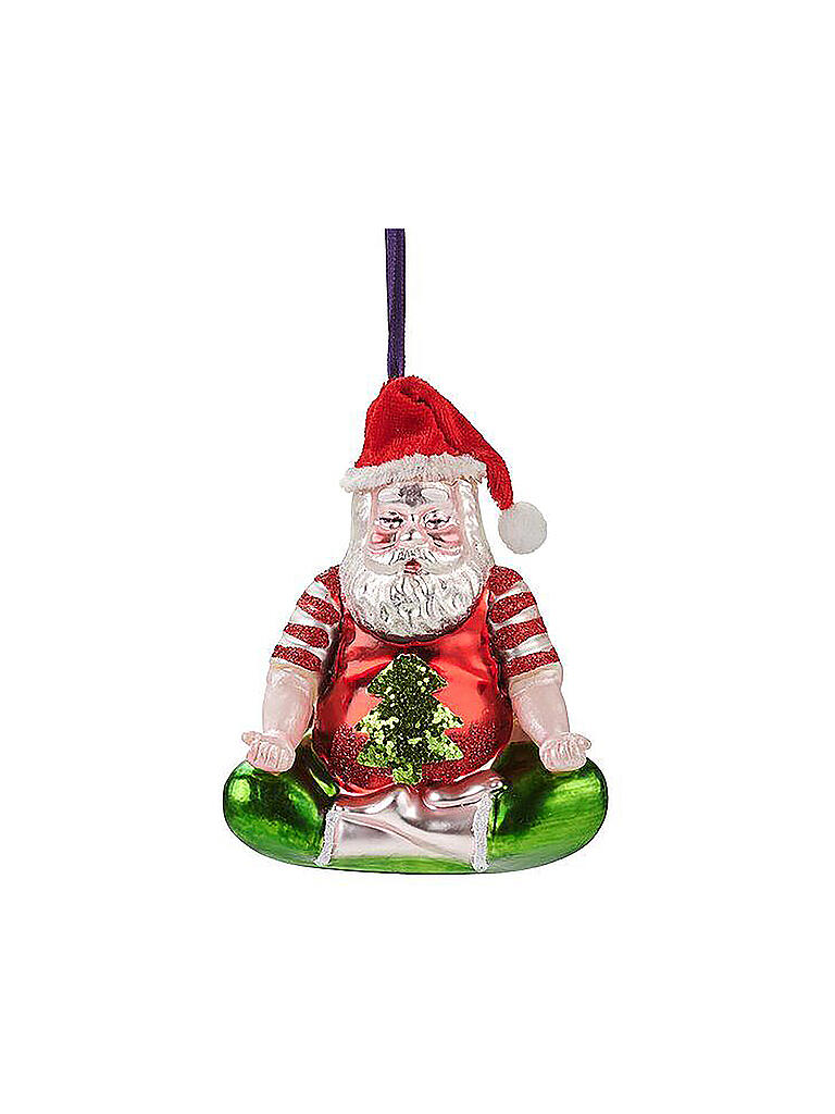 GIFT COMPANY | Weihnachtsschmuck - Santa meditierend 10,5cm | rot