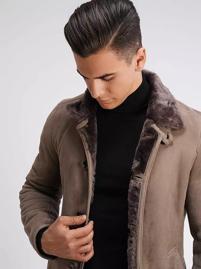 GIMO'S | Lederjacke | beige