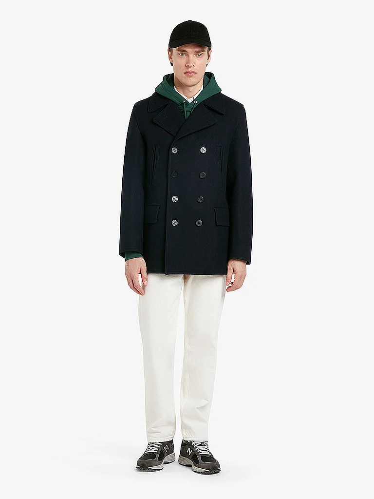 GLOVERALL Manteau en laine CHURHILL bleu | M