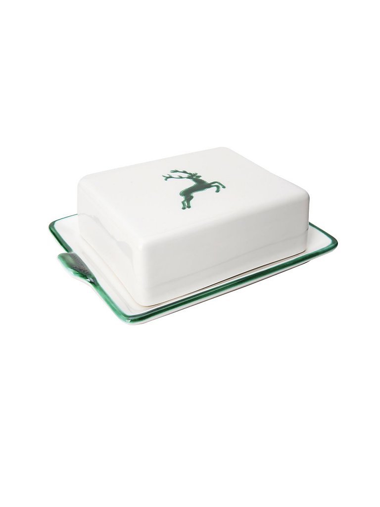 GMUNDNER KERAMIK Butterdose  Grüner Hirsch 250g grün