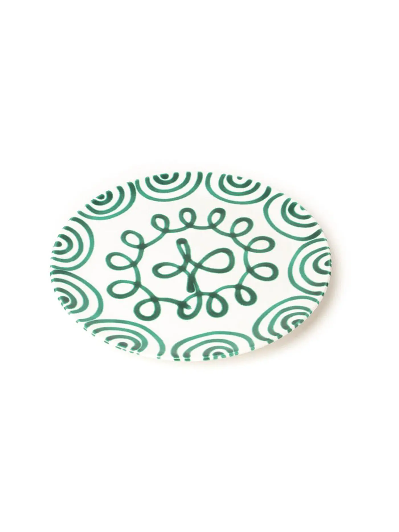 GMUNDNER KERAMIK | Fleischteller Cup "Grün Geflammt" 25cm | grün