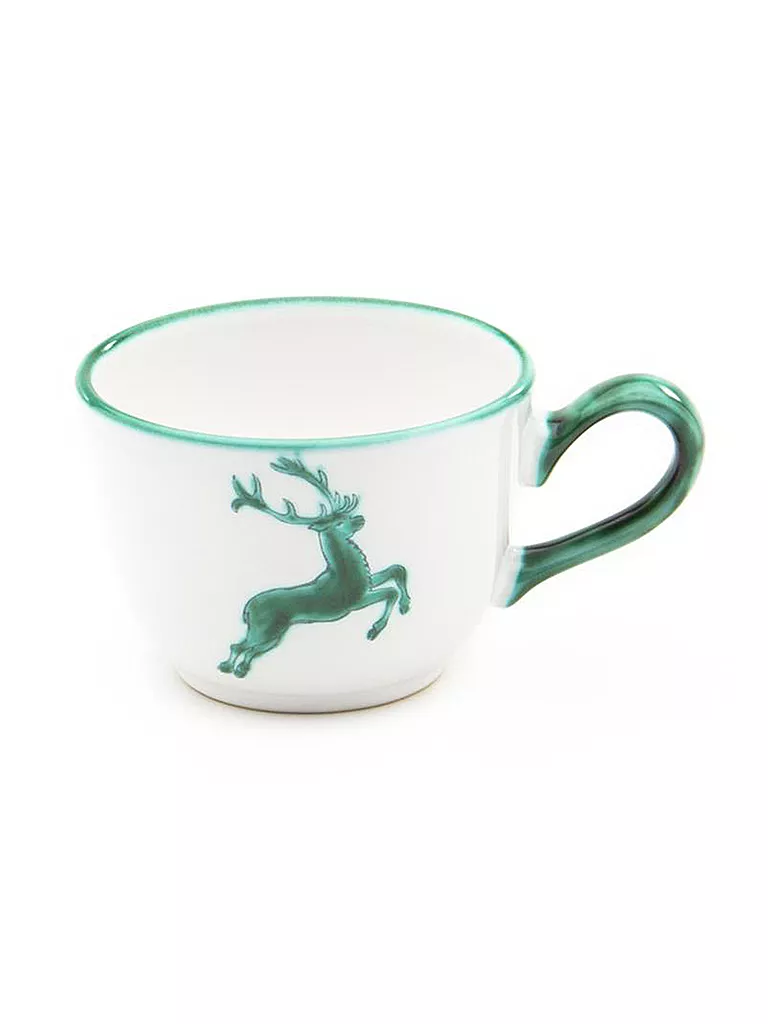 GMUNDNER KERAMIK | Kaffeetasse glatt "Grüner Hirsch" 0,19l | grün