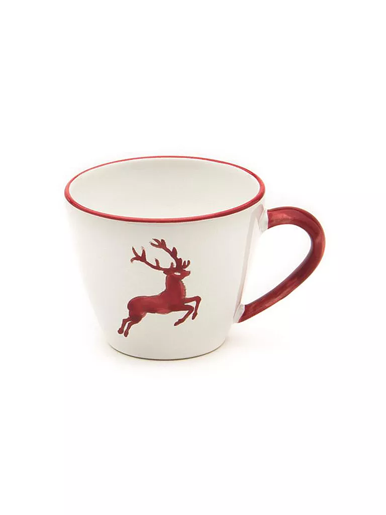 GMUNDNER KERAMIK | Kaffeetasse Gourmet "Rubinroter Hirsch" 0,2l | rot