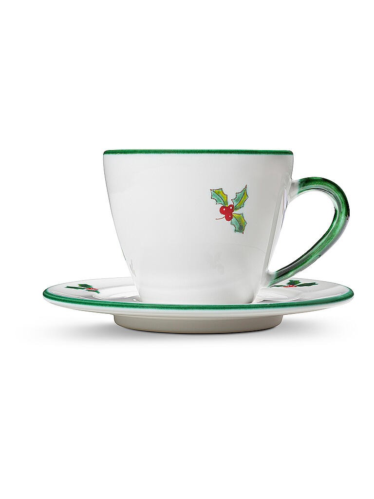 3 Teilig Grün geflammt Gmundner Keramik Kaffee/Tee Gedeck 1