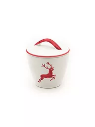 GMUNDNER KERAMIK | Zuckerdose Gourmet "Grauer Hirsch" 9cm | rot