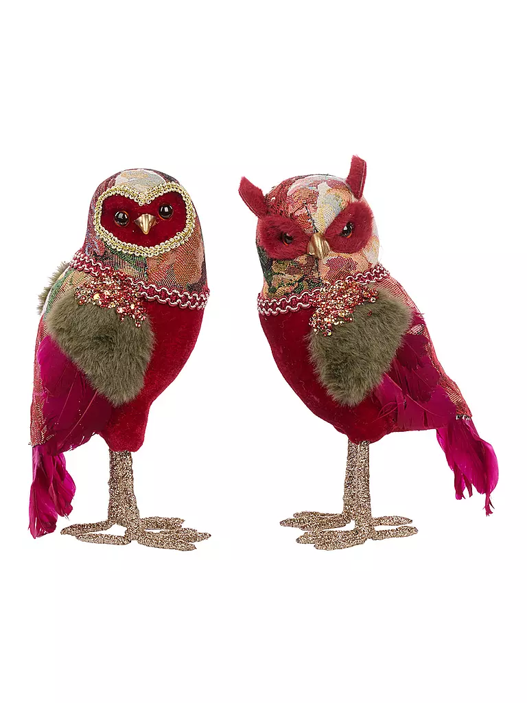 GOODWILL | Dekofigur  Banquet Eulen 27cm red/pink/green | rot