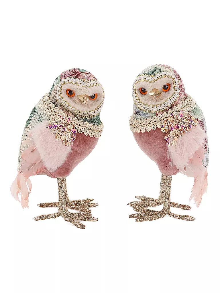 GOODWILL | Dekofigur Eulen 16cm pink/blue | rosa