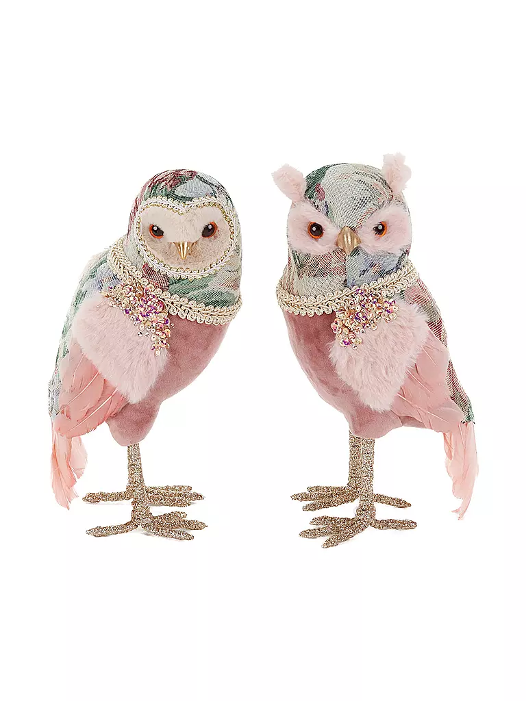 GOODWILL | Dekofigur Eulen 27cm pink/blue | rosa