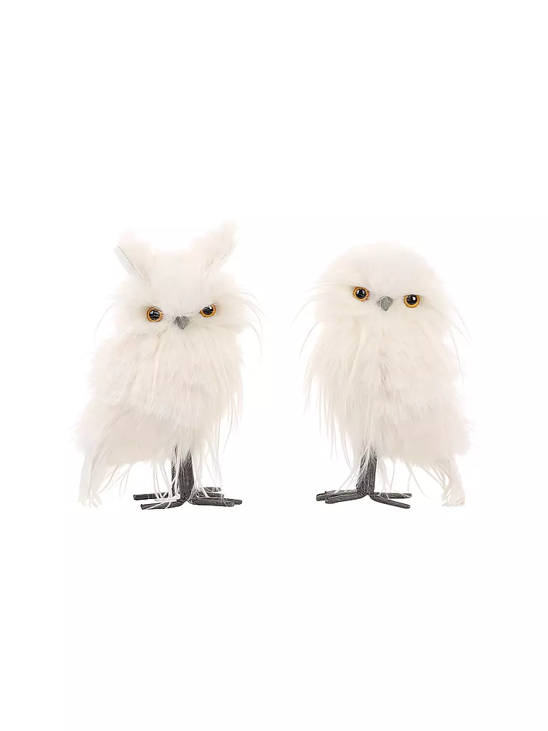 GOODWILL | Dekofigur Eulen Long Hair 21cm white/cream | weiss