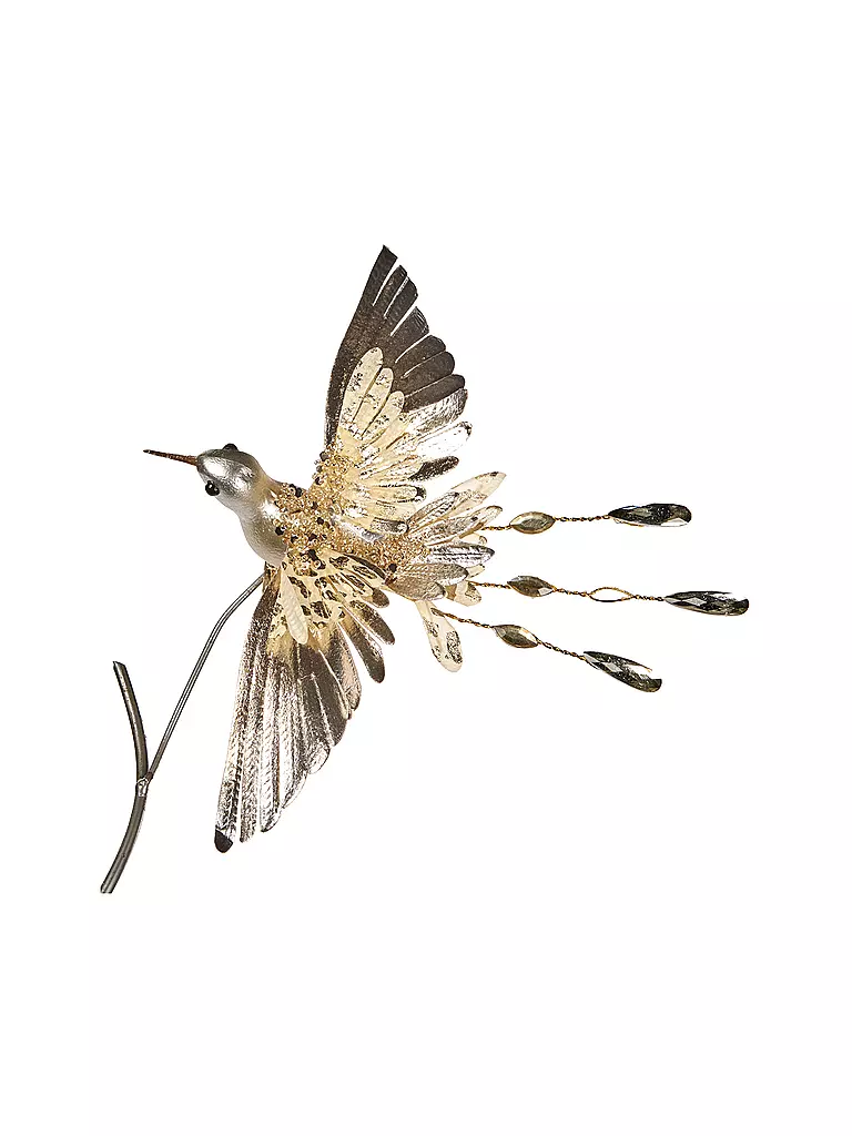GOODWILL | Dekofigur Hummingbird on clip 20cm champagne/gold | gold