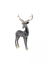 GOODWILL | Dekofigur Standing  Deer 73cm blue/grey/gold | blau