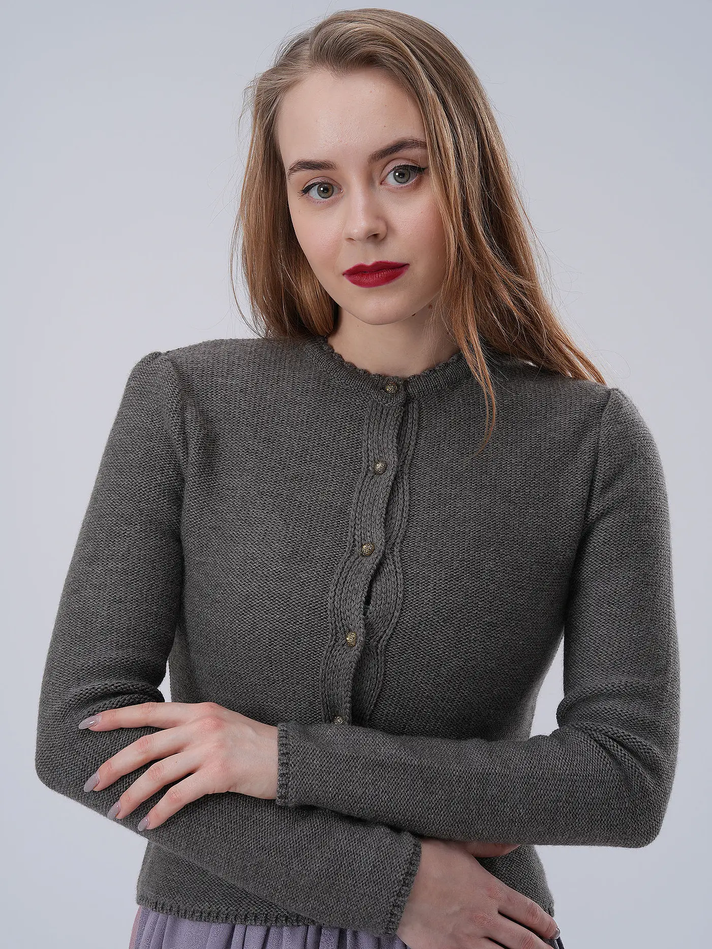 GOTTSEIDANK | Trachten Strickjacke MIRL | grau