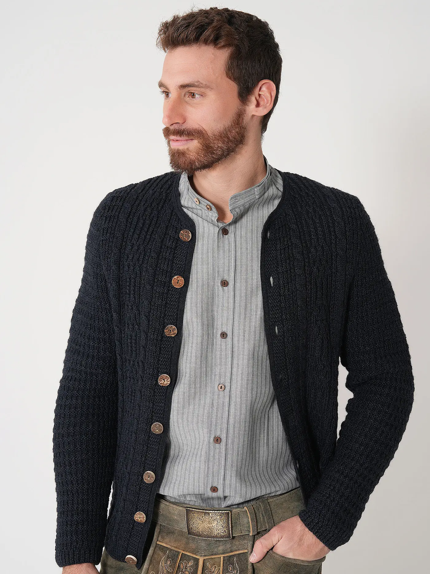 GOTTSEIDANK | Trachtenstrickjacke ANTON | blau