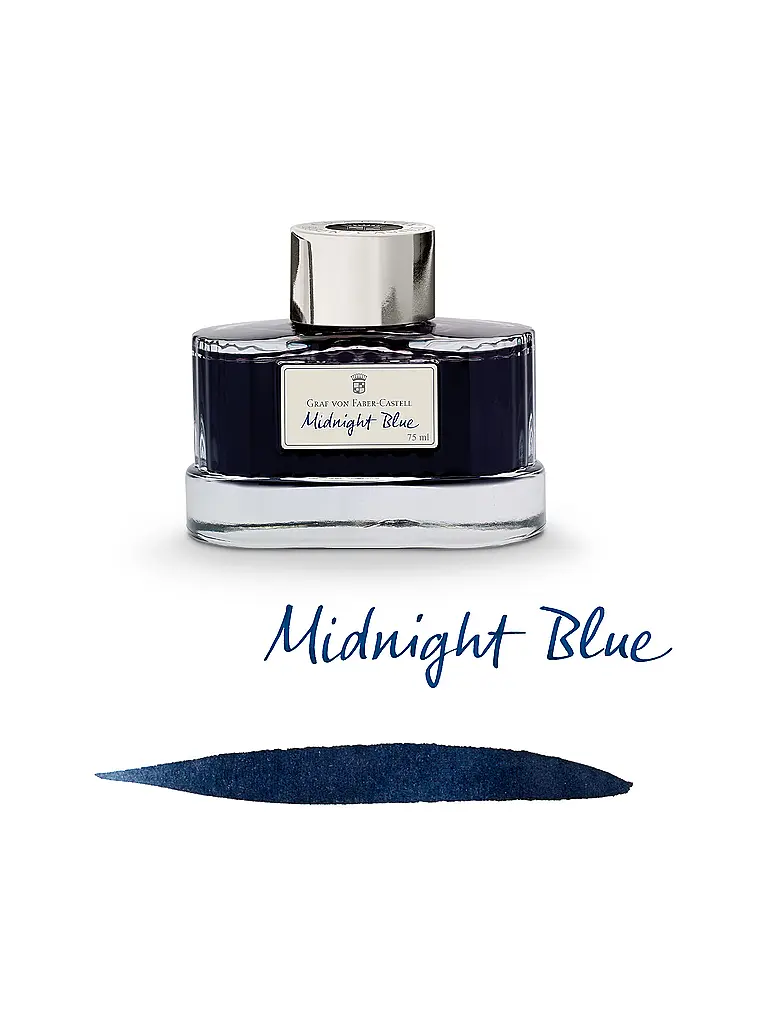 GRAF VON FABER-CASTELL | Tintenglas Midnight 75ml Blue | Dunkelblau