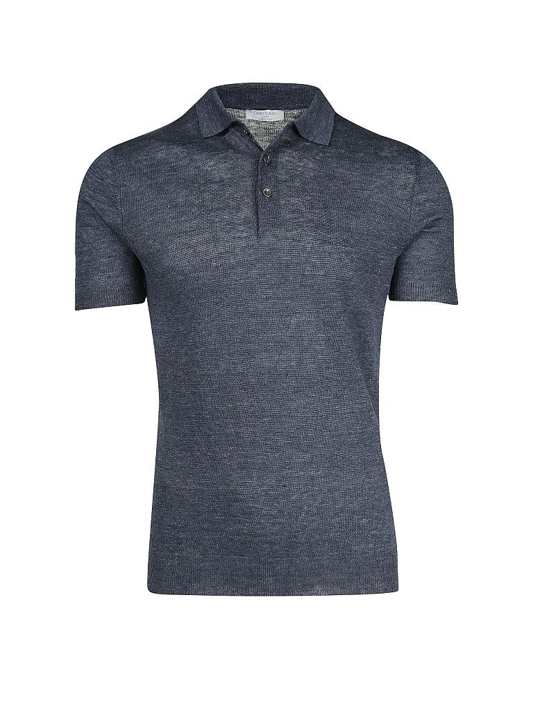 GRAN SASSO | Leinen Poloshirt  | grau