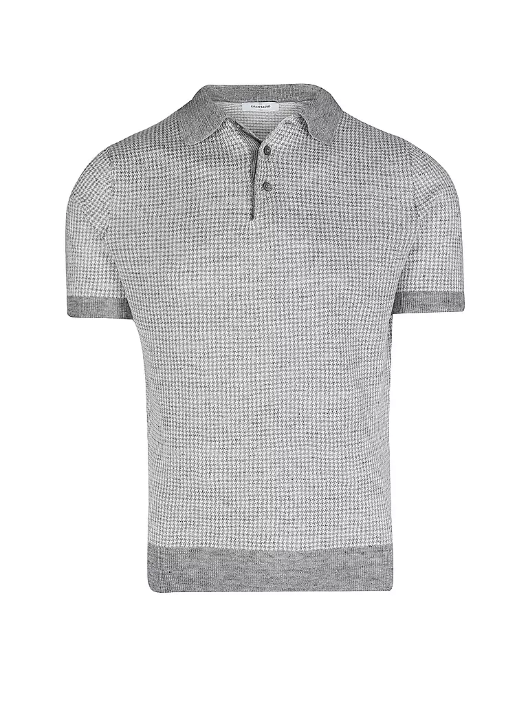 GRAN SASSO | Leinen Poloshirt  | hellgrau