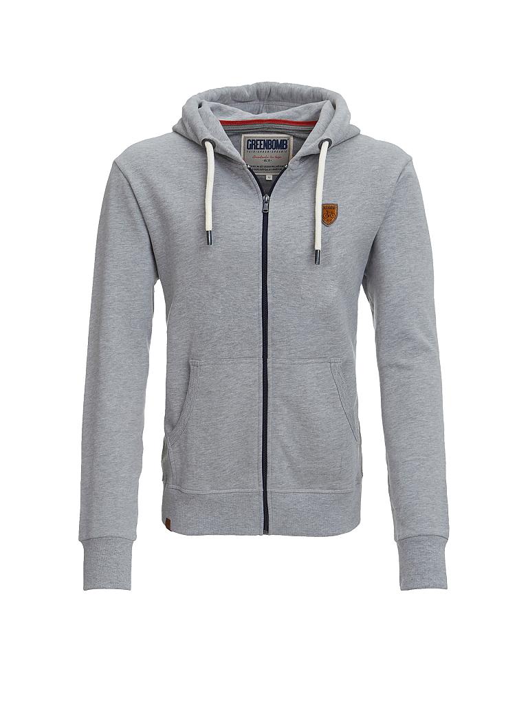 GREENBOMB | Sweatjacke "Bike Badge" | grau