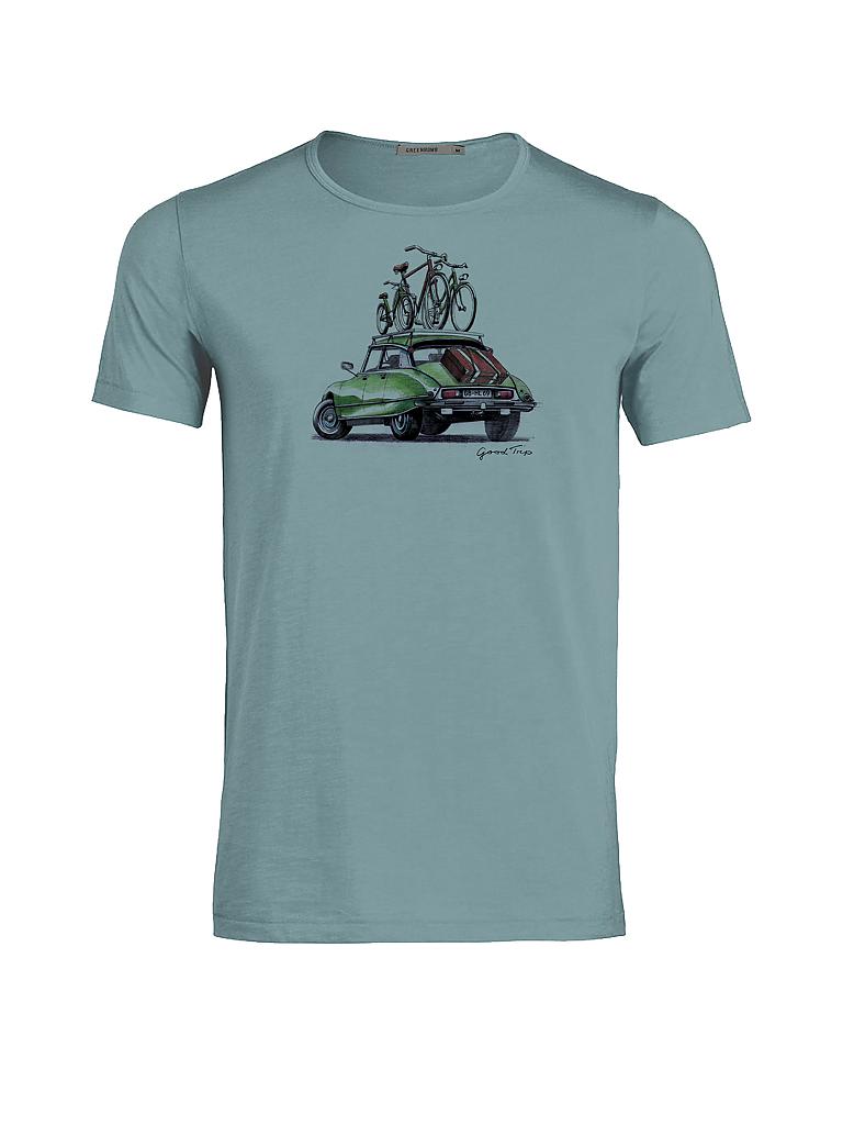 GREENBOMB | T-Shirt "Mountainbike Car" | blau