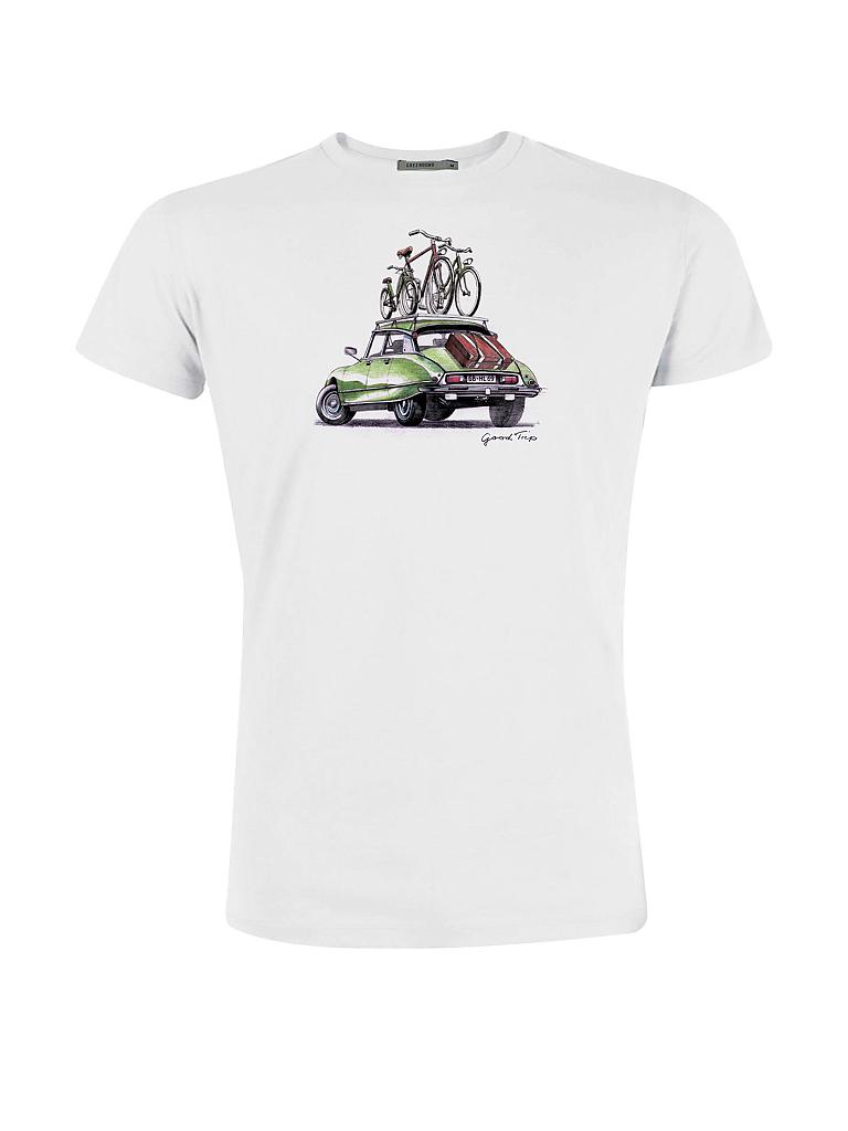 GREENBOMB | T-Shirt "Mountainbike Car" | weiß