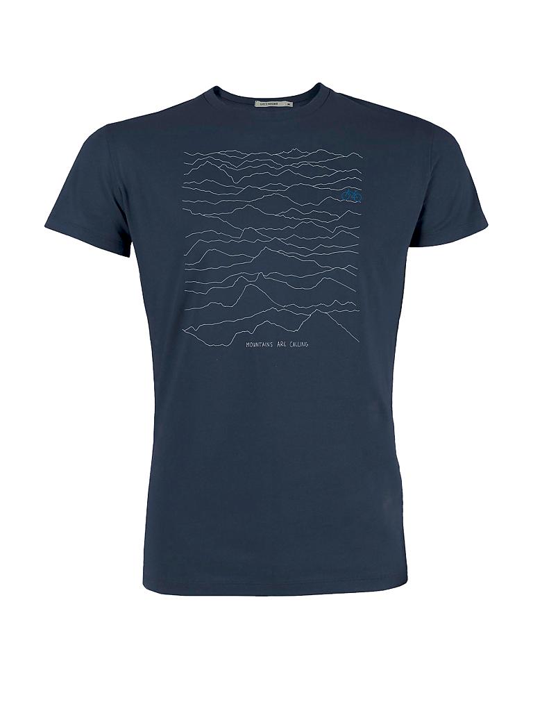 GREENBOMB | T-Shirt "Mountains Call" | blau
