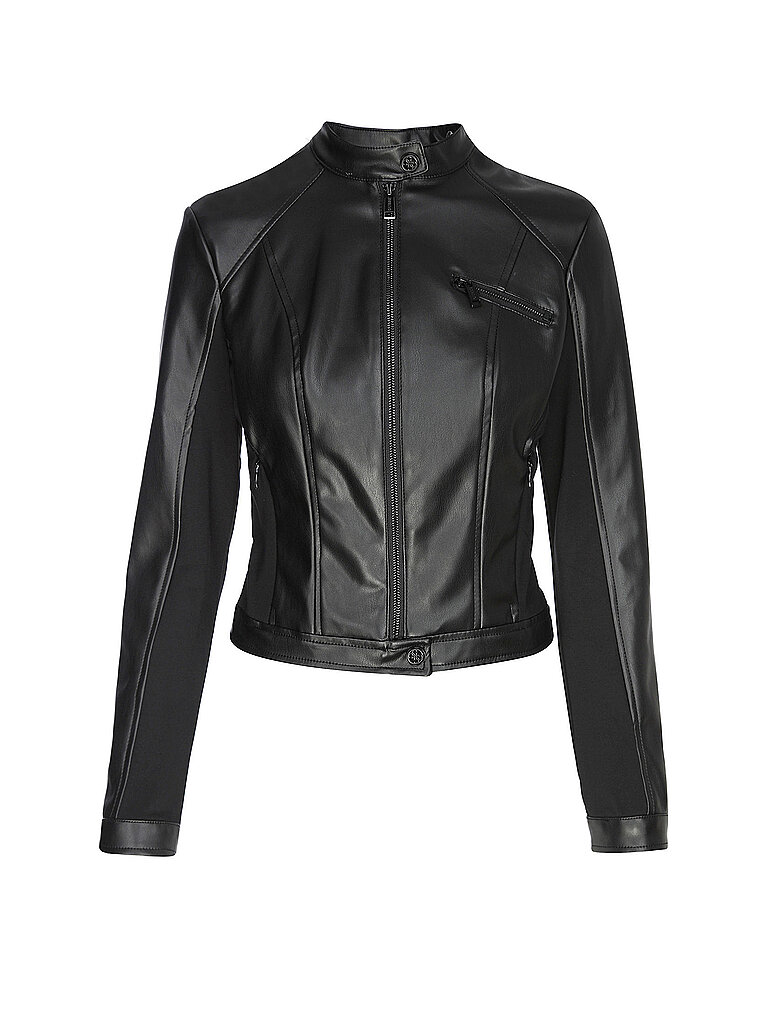 GUESS Jacke in Lederoptik  schwarz | L