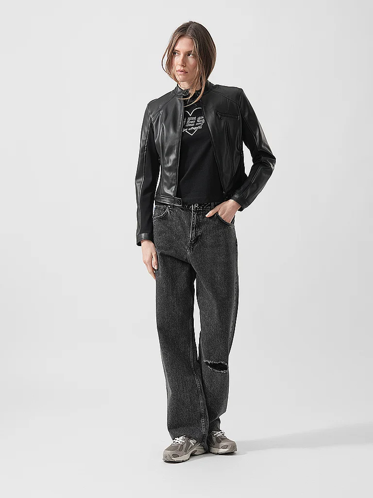 Guess Jacke in Lederoptik  schwarz   L damen 2
