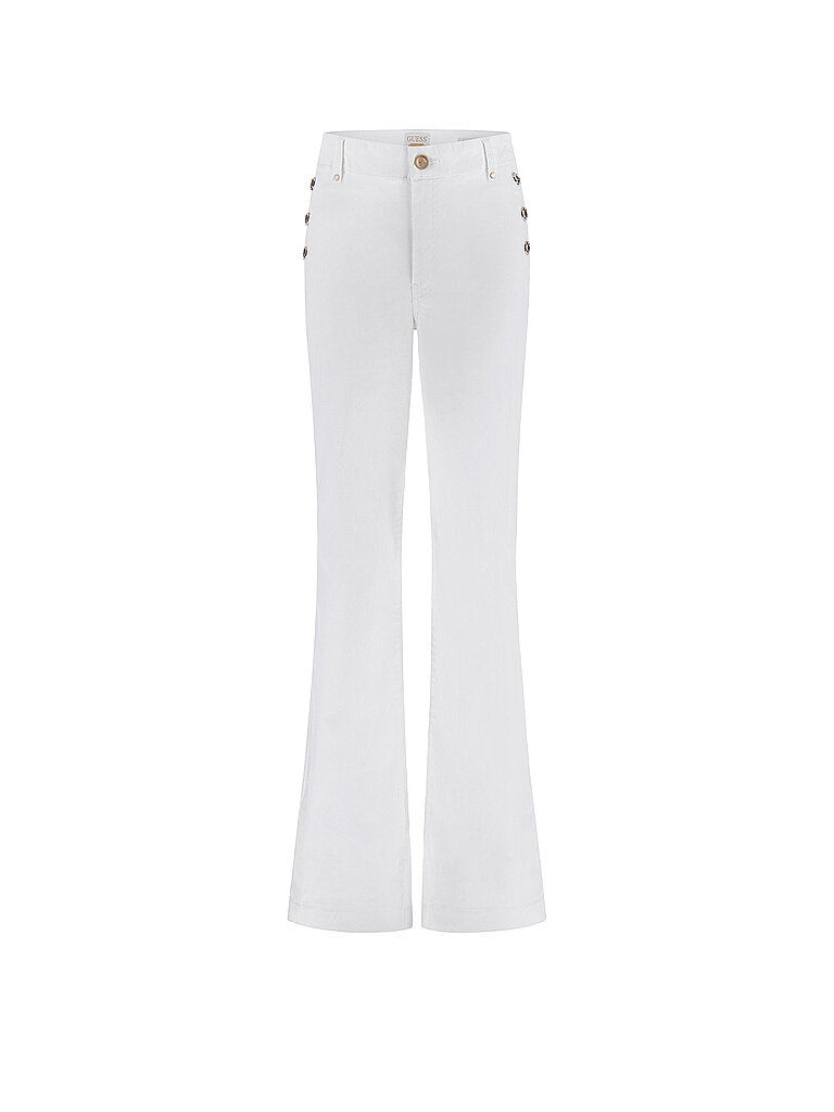 Hose Flared Fit weiss 28 damen