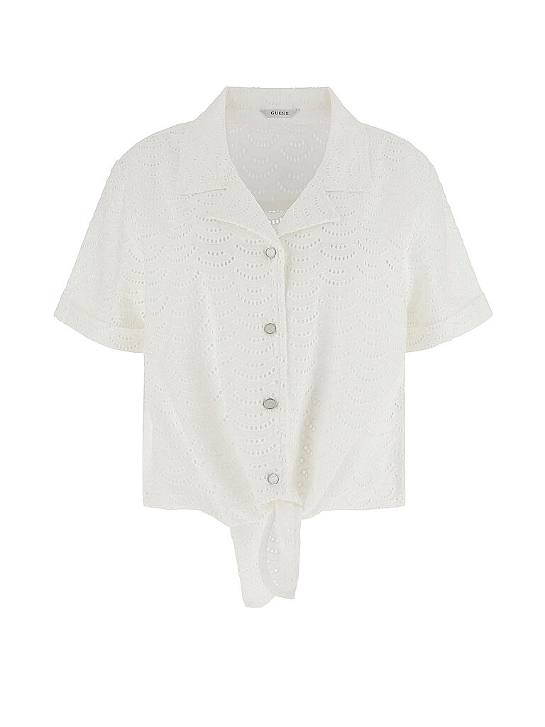 GUESS Blusenshirt SHARON EYELETS weiss | S