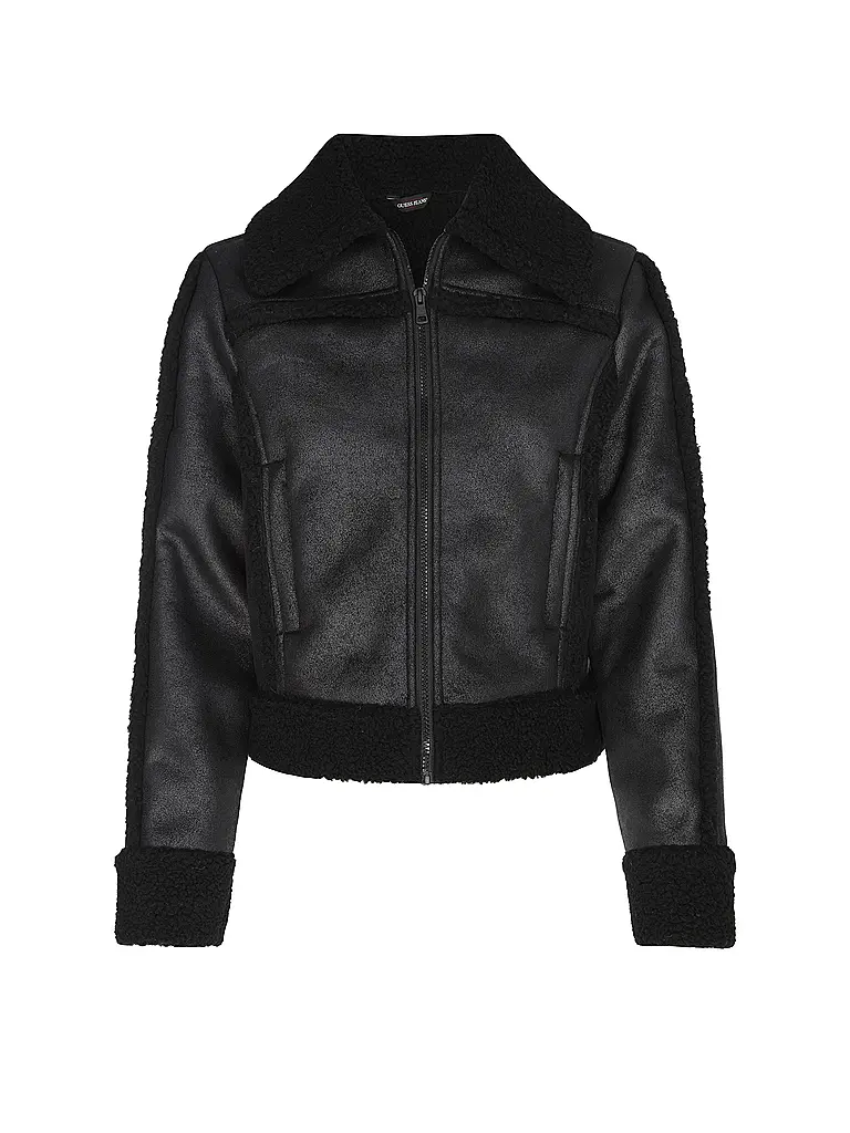 GUESS | Sherling Jacke | schwarz