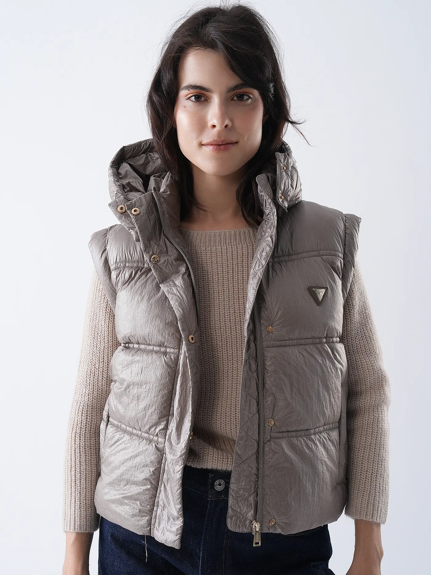 GUESS | Steppgilet  | hellbraun