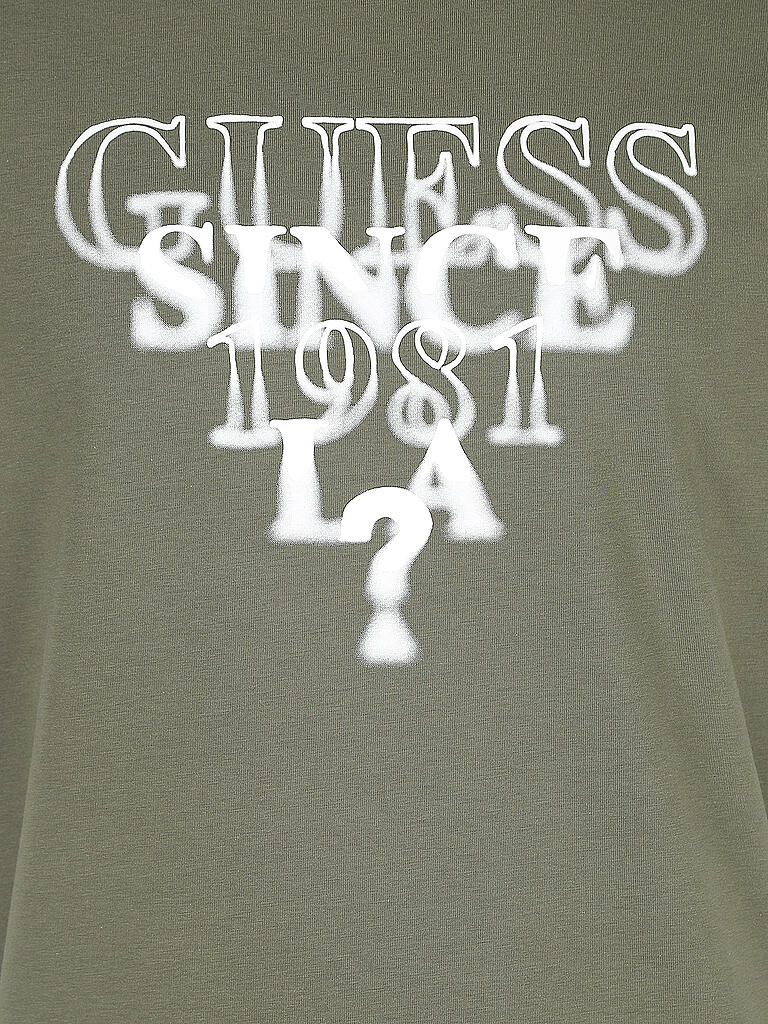 GUESS | T Shirt Blurry Slim Fit  | olive