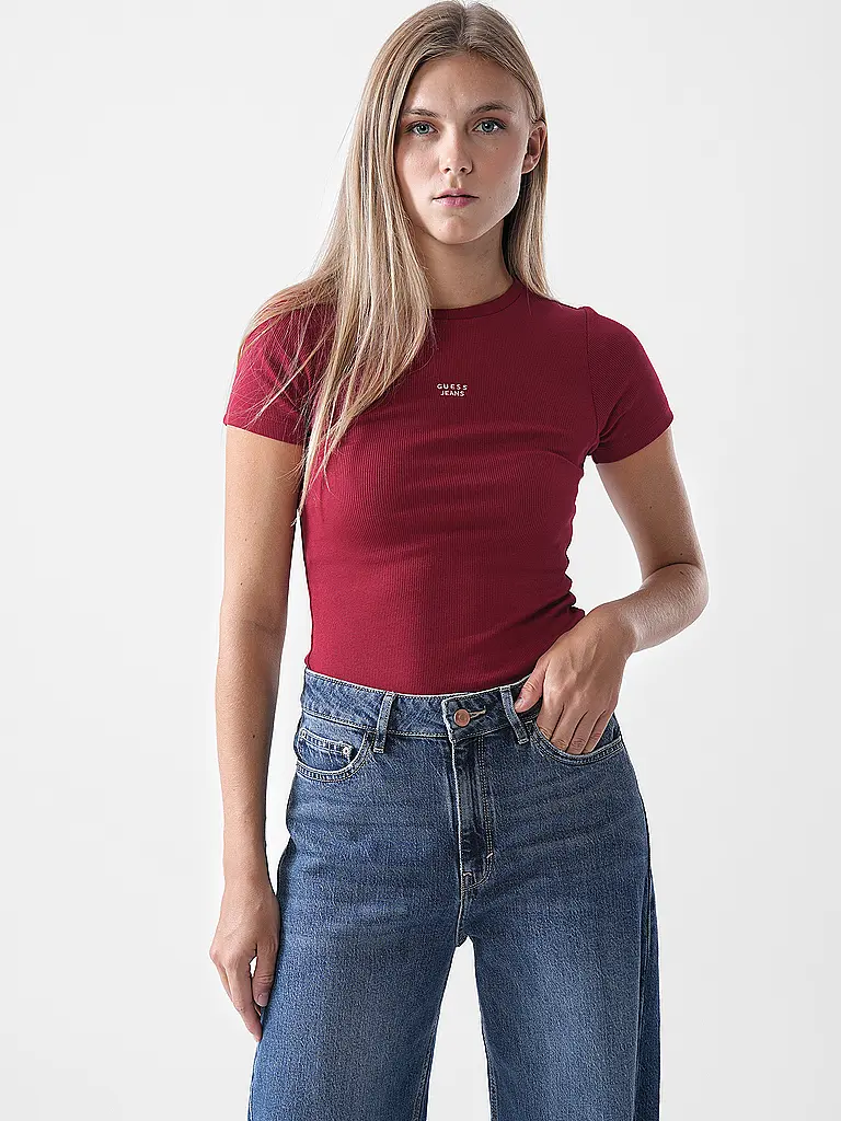 GUESS | T-Shirt  | dunkelrot
