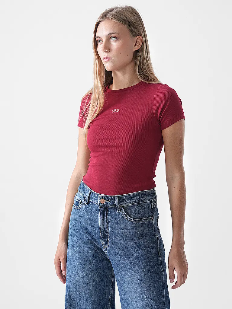 GUESS | T-Shirt  | dunkelrot