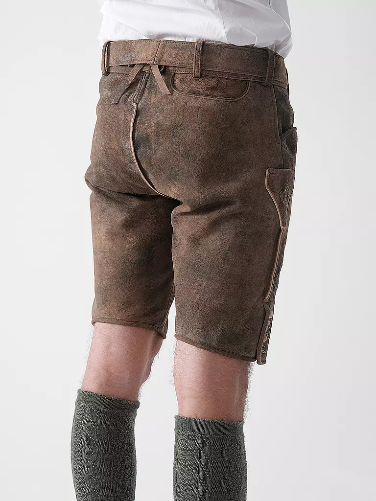 GWEIH & SILK | Lederhose ARNO | braun