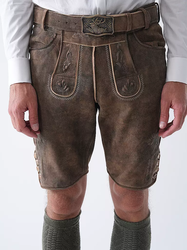 GWEIH & SILK | Lederhose ARNO  | braun